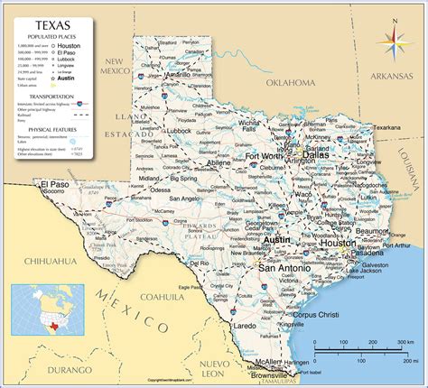 Texas Map of Cities and Towns